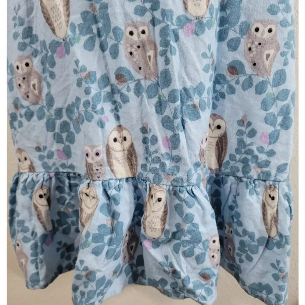 Echo Light Blue Owl Print Spaghetti Strap Sleepwear Medium Lightweight Soft - Picture 5 of 5